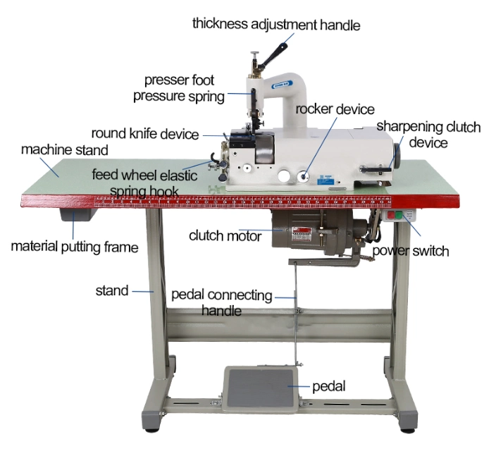 Zy801 Zoyer Industrial Round Cutting Leather Skiving Machine