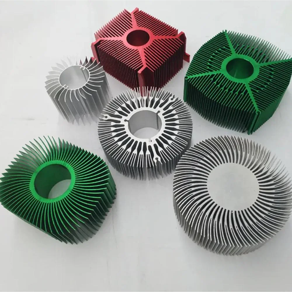 Custom Large Extruded Sunflower Profile Radiator Cooler Aluminum LED Heat Sink